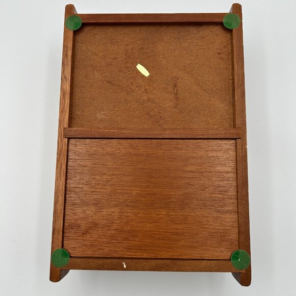 Vintage MCM Gentleman's Dresser Valet Wood Vanity Box Jewelry Storage Tray Caddy - Picture 14 of 15